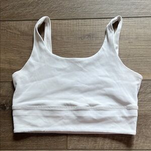Nike White Ribbed Sports Bra. Size Small